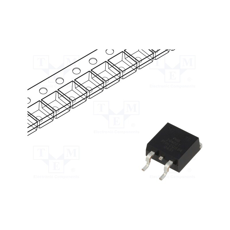 10 pcs : PHB20N06T,118 - Transistor: N-MOSFET, unipolar, 55V, 14.3A, Idm: 81A, 62W