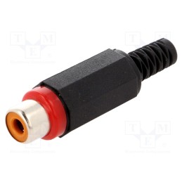 10 pcs : XKTO 1 ROT - Plug, RCA, female, with strain relief, straight, soldering