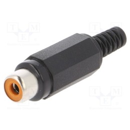 10 pcs : XKTO 1 SCHWARZ - Plug, RCA, female, with strain relief, straight, soldering