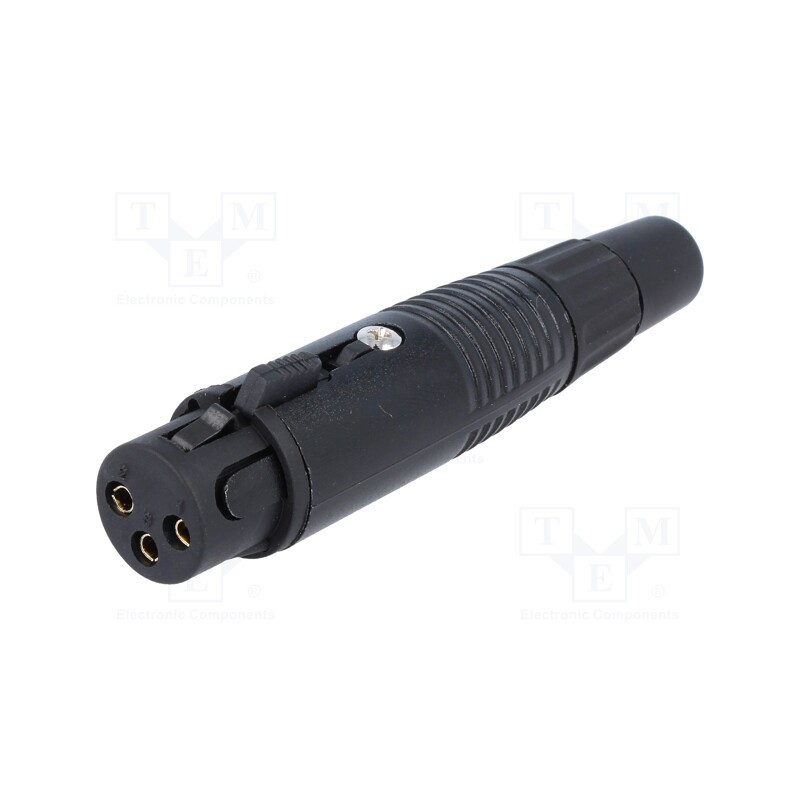 10 pcs : XLR-3G-G - Plug, XLR, female, PIN: 3, straight, for cable, gold-plated