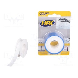 10 set : WT0012 - Tape: sealing, W: 12mm, L: 12m, white, PTFE, max.260°C