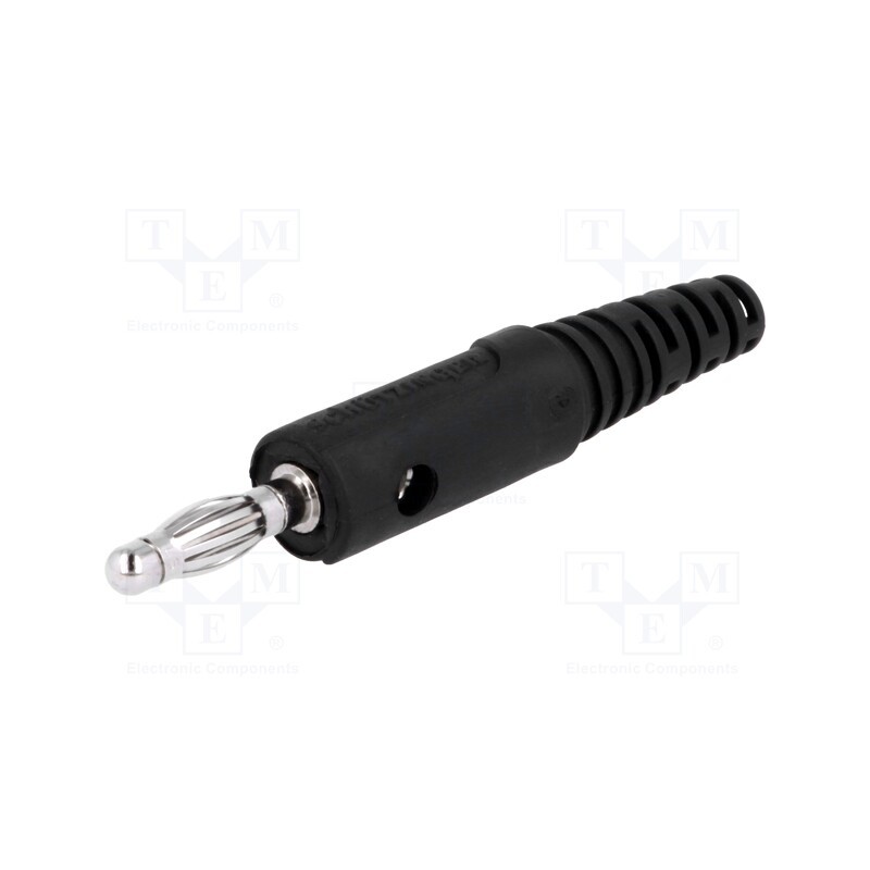 10 pcs : FK 8 S NI / SW - Plug, 4mm banana, 32A, 33VAC, 70VDC, black, Max.wire diam: 4mm