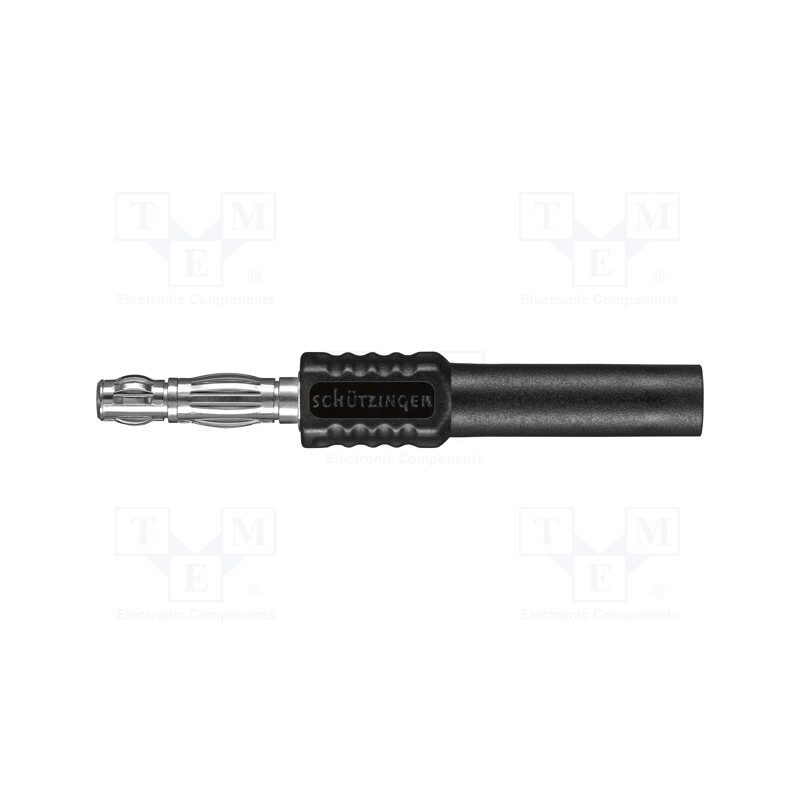 10 pcs : BRST 7922 NI / SW - Plug, 4mm banana, 16A, 30VAC, 60VDC, black, non-insulated, 66.9mm