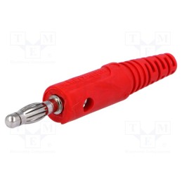 10 pcs : FK 8 S NI / RT - Plug, 4mm banana, 32A, 33VAC, 70VDC, red, Max.wire diam: 4mm, 2.5mm2