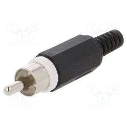 10 pcs : XSTO 1 WEISS - Plug, RCA, male, with strain relief, straight, soldering