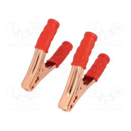 10 pcs : - Crocodile clip, 400A, Grip capac: max.290mm, Overall len: 150mm