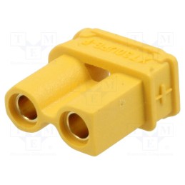 10 pcs : XT30UPB-F - Socket, DC supply, XT30, female, PIN: 2, on PCBs, THT, yellow, 15A