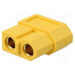 10 pcs : XT60PB-F - Socket, DC supply, XT60, female, PIN: 2, on PCBs, THT, yellow, 30A