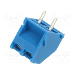 20 pcs : XY104-2P 5.0MM BLUE - PCB terminal block, angled 45°, 5mm, ways: 2, on PCBs, 2.5mm2, 15A