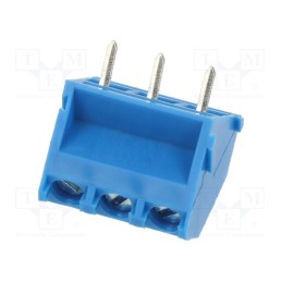 20 pcs : XY104-3P 5.0MM BLUE - PCB terminal block, angled 45°, 5mm, ways: 3, on PCBs, 2.5mm2, 15A