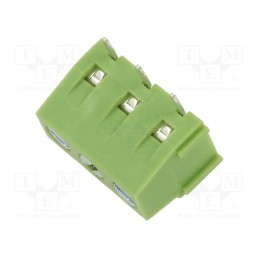 20 pcs : XY127R-3P 5.0MM GREEN - PCB terminal block, straight, 5mm, ways: 3, on PCBs, 1.5mm2, tinned