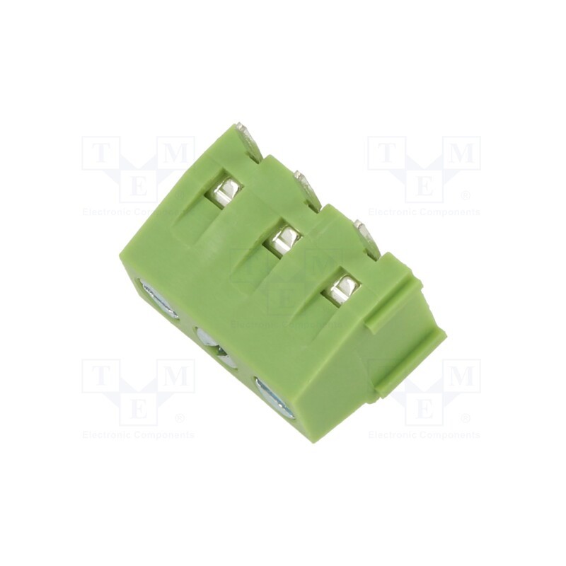 20 pcs : XY127R-3P 5.0MM GREEN - PCB terminal block, straight, 5mm, ways: 3, on PCBs, 1.5mm2, tinned