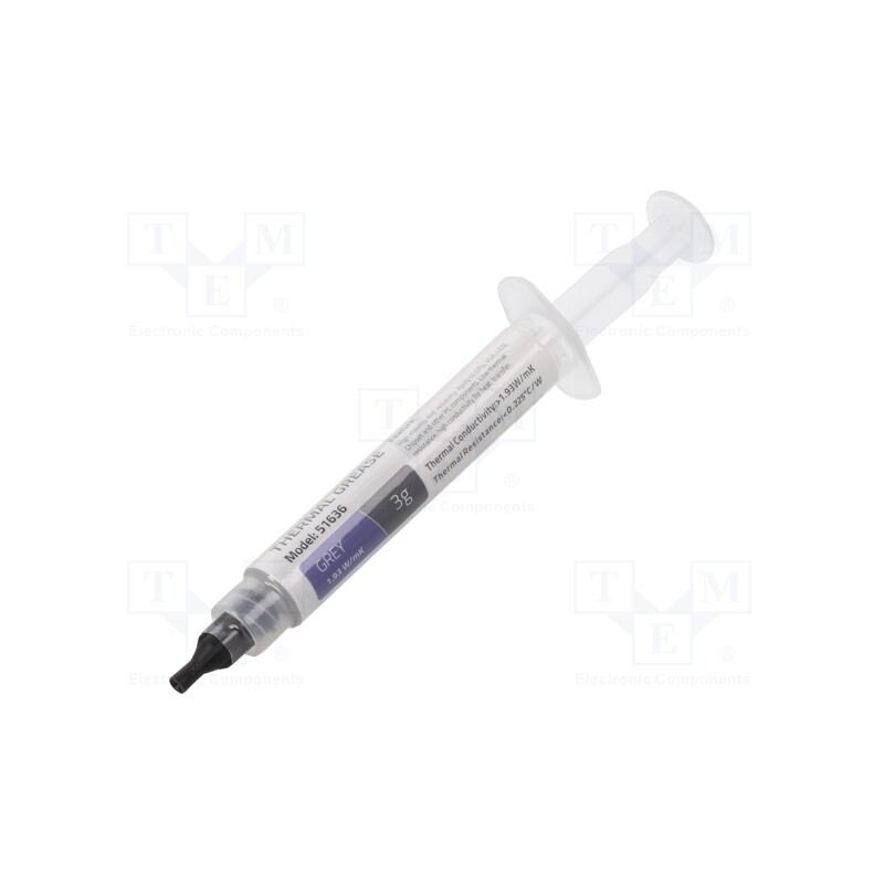 10 pcs : 51636 - Heat transfer paste, grey, 1.93W/mK, max.0.225°C/W, 3g