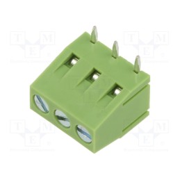 20 pcs : XY128RA-3P 5.0MM GREEN - PCB terminal block, straight, 5mm, ways: 3, on PCBs, terminal