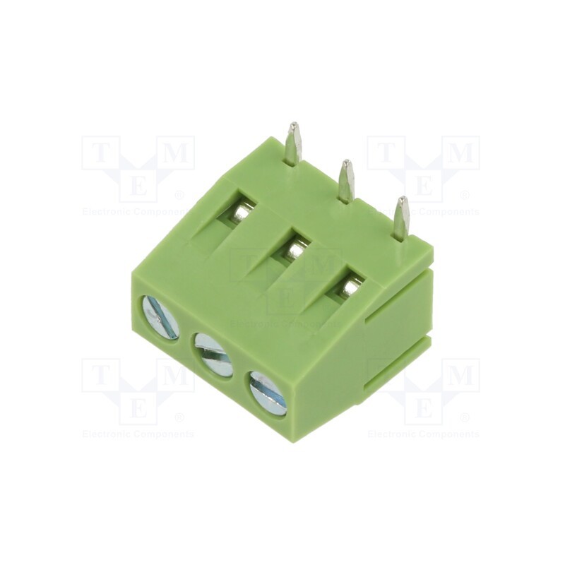 20 pcs : XY128RA-3P 5.0MM GREEN - PCB terminal block, straight, 5mm, ways: 3, on PCBs, terminal