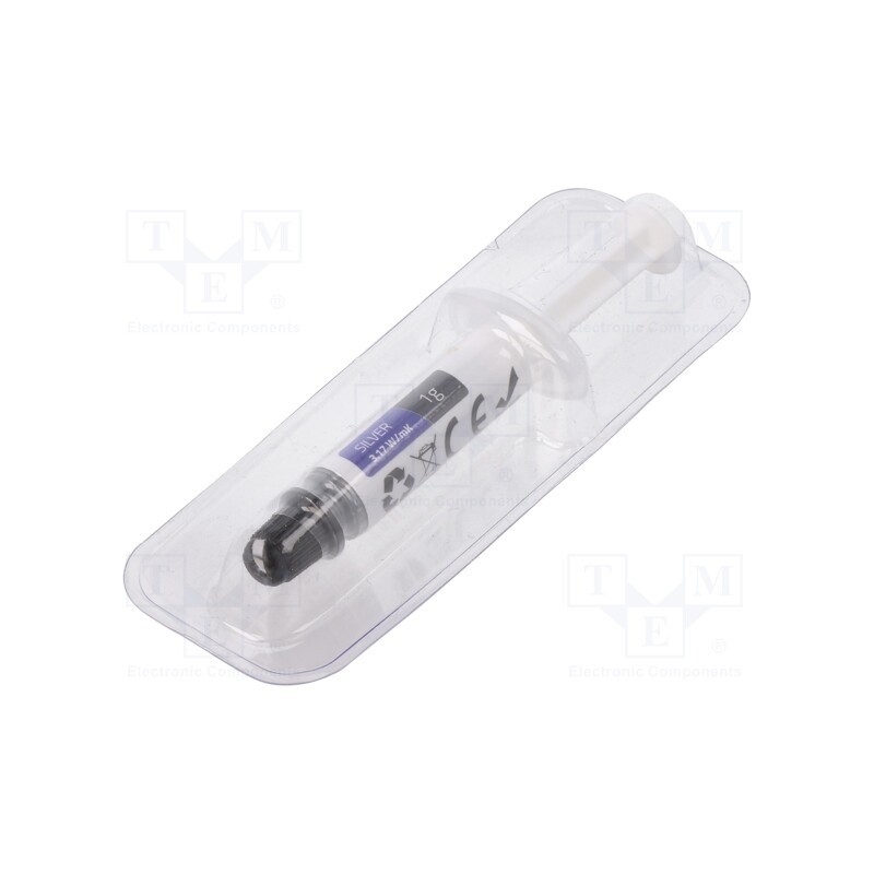 10 pcs : 51645 - Heat transfer paste, silver, 3.17W/mK, max.0.067°C/W, 1g