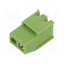 20 pcs : XY129RB-2P 5.0MM GREEN - PCB terminal block, straight, 5mm, ways: 2, on PCBs, terminal