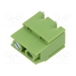 20 pcs : XY129RB-2P 7.5MM GREEN - PCB terminal block, straight, 7.5mm, ways: 2, on PCBs, terminal