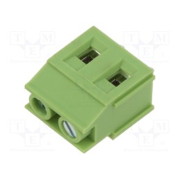 20 pcs : XY129VB-2P 7.5MM GREEN - PCB terminal block, angled 90°, 7.5mm, ways: 2, on PCBs, terminal