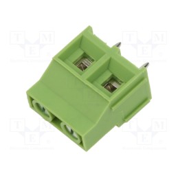 20 pcs : XY130-2P 9.5MM GREEN - PCB terminal block, angled 90°, 9.5mm, ways: 2, on PCBs, terminal