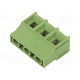 20 pcs : XY130-3P 9.5MM GREEN - PCB terminal block, angled 90°, 9.5mm, ways: 3, on PCBs, terminal