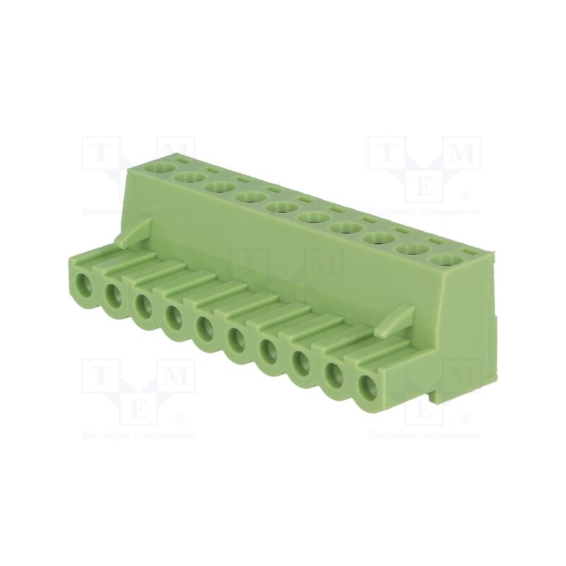 10 pcs : XY2500F-A(5.0)-10P - Pluggable terminal block, 5mm, ways: 10, straight, plug, female