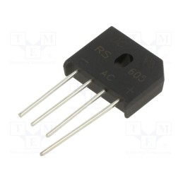 10 pcs : RS605 - Bridge rectifier: single-phase, Urmax: 600V, If: 6A, Ifsm: 150A