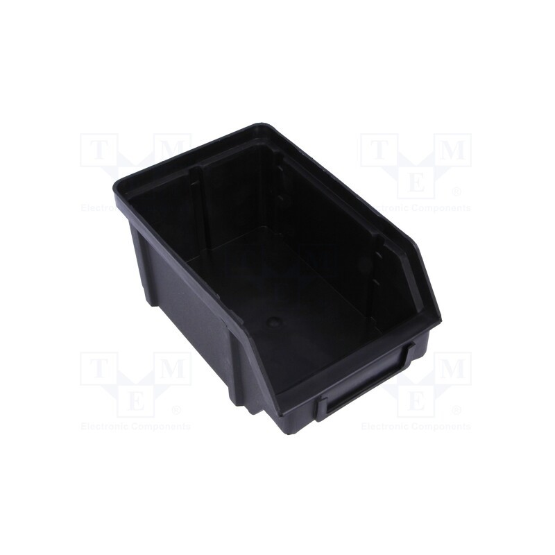 10 pcs : - Cuvette, ESD, W: 77mm, H: 56mm, D: 119mm, polypropylene, black, &lt,1kΩ