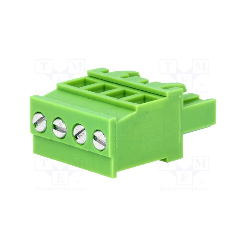 20 pcs : XY2500F-BV(5.08)-4P - Pluggable terminal block, 5.08mm, ways: 4, angled 90°, plug, green