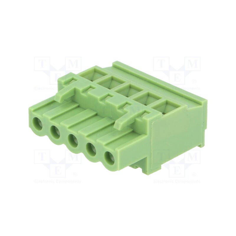 20 pcs : XY2500F-BV(5.08)-5P - Pluggable terminal block, 5.08mm, ways: 5, angled 90°, plug, green