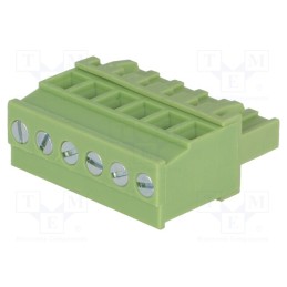 10 pcs : XY2500F-BV(5.08)-6P - Pluggable terminal block, 5.08mm, ways: 6, angled 90°, plug, green