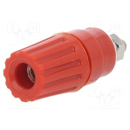 10 pcs : PKI 110 RT - Socket, 4mm banana, 35A, 60VDC, red, nickel plated, on panel,screw
