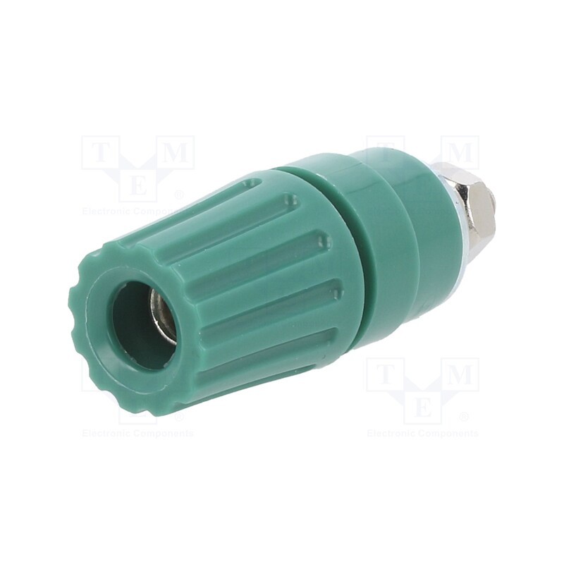 10 pcs : PKI 110 GN - Socket, 4mm banana, 35A, 60VDC, green, nickel plated, -25÷100°C