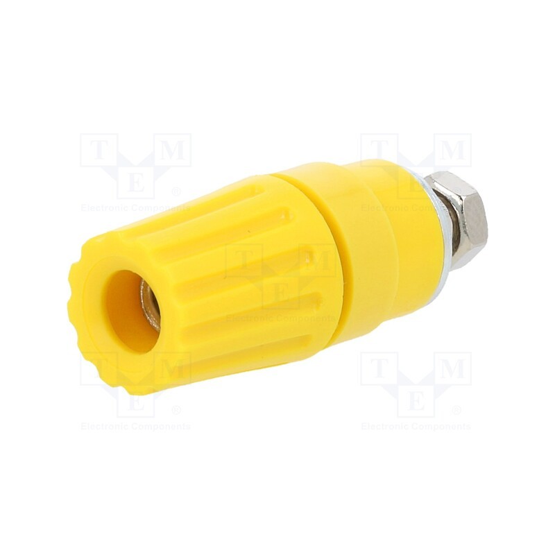 10 pcs : PKI 110 GE - Socket, 4mm banana, 35A, 60VDC, yellow, nickel plated, -25÷100°C