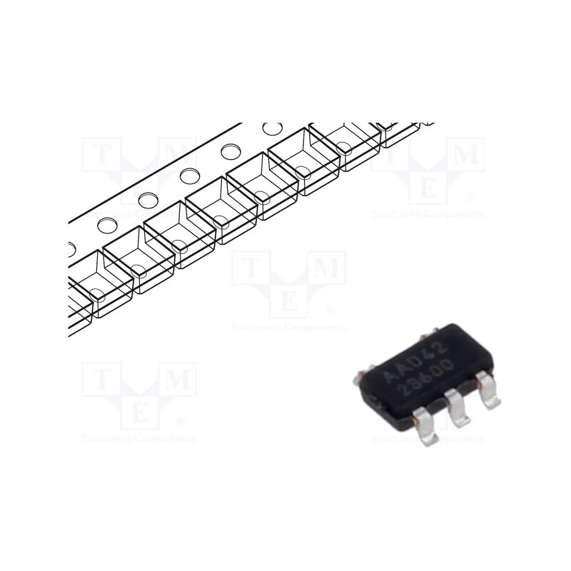 10 pcs : MCP6496T-E/OT - IC: operational amplifier, 30MHz, 1.8÷5.5V, Ch: 1, SOT23-5, Iio: 1pA
