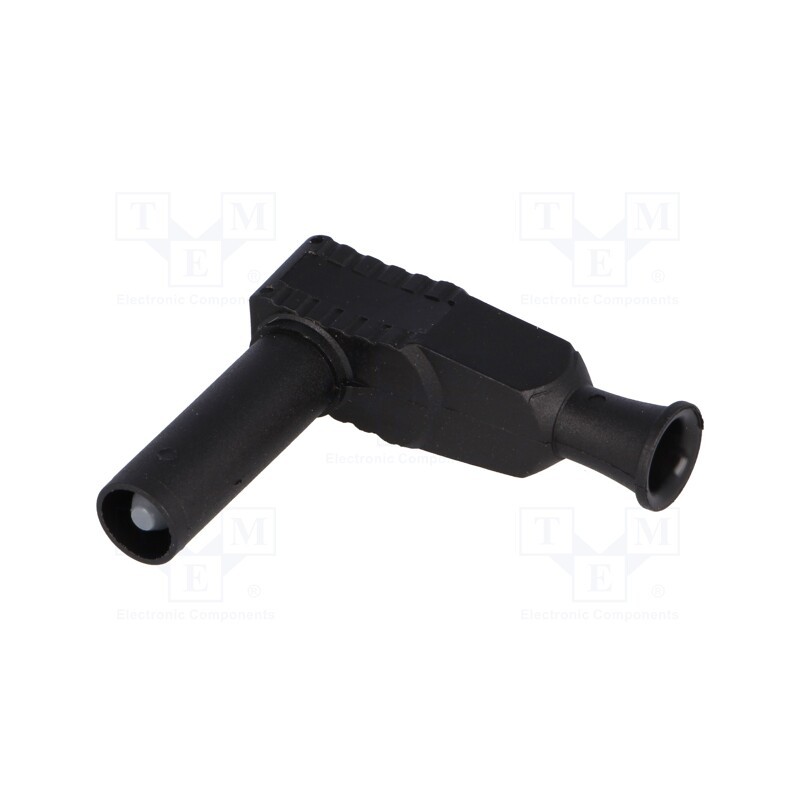 10 pcs : 1067-SW - Plug, 4mm banana, 20A, 1kVAC, black, insulated, 2.5mm2, on cable