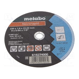 10 pcs : 616274000 - Cutting wheel, Ø: 230mm, Øhole: 22.23mm, Disc thick: 1.9mm