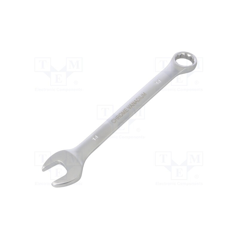10 pcs : PGT106 - Wrench, combination spanner, 14mm, Chrom-vanadium steel, satin