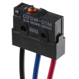 1 pcs - Omron Pin Plunger Micro Switch, Pre-wired Terminal, 100 mA @ 30 V dc, SPDT, IP67