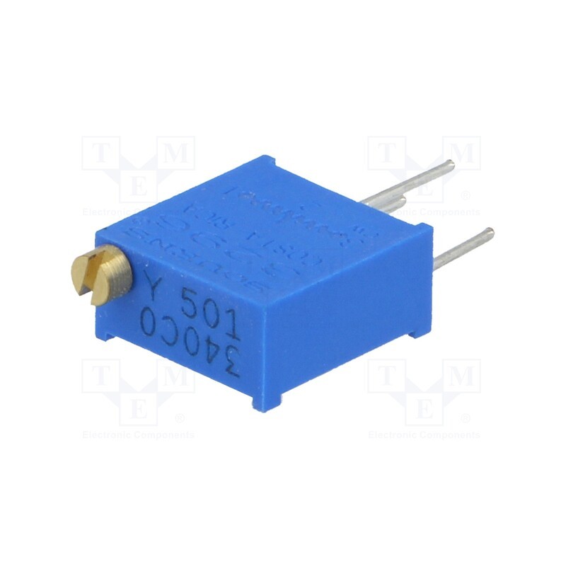 10 pcs : 3296Y-1-501LF - Potentiometer: mounting, multiturn, 500Ω, 500mW, THT, ±10%, linear