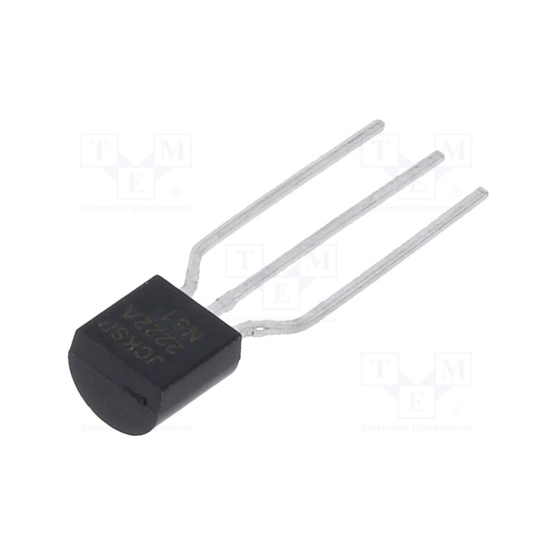 50 pcs : KSP2222ATA - Transistor: NPN, bipolar, 75V, 0.8A, 0.5W, TO92