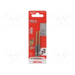 10 pcg : 48894707 - Drill bit, for metal,impact, Ø: 3.5mm, 2pcs.