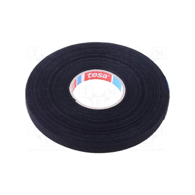 10 pcs : 51618-00001-00 - Tape: textile, W: 9mm, L: 25m, Thk: 250um, Automotive, rubber, black