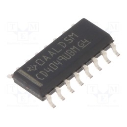 10 pcs : CD4049UBD - IC: digital, buffer,inverting,translator, Ch: 6, CMOS,TTL, SMD