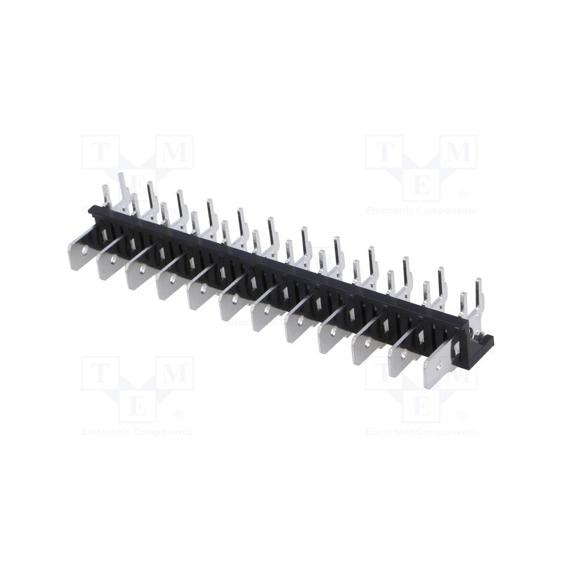10 pcs : XY256R-A(7.62)-12PIN - Terminal: spade terminal strip, 6.3mm, THT, 250V, angled 90°, 12A