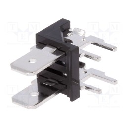 20 pcs : XY256R-A(7.62)-2PIN - Terminal: spade terminal strip, 6.3mm, THT, 250V, angled 90°, 12A