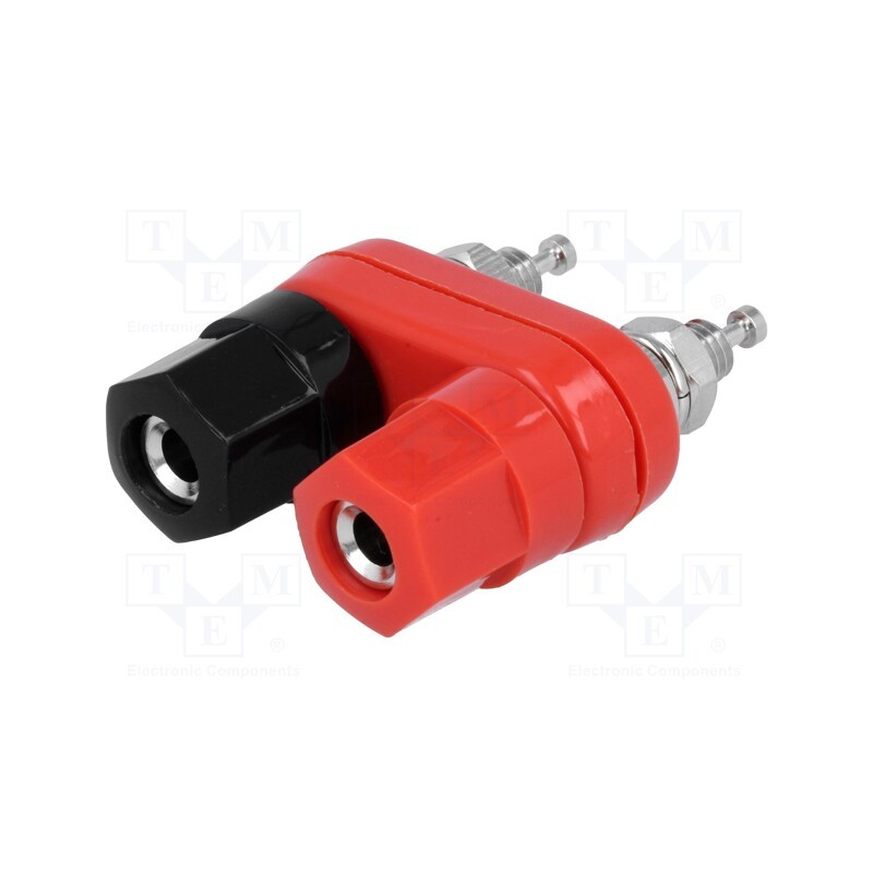 10 pcs : - Socket, 4mm banana, 10A, 60VDC, Cutout: Ø12.5mm, nickel plated