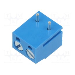 50 pcs : XY300RA-2P 5.0MM BLUE - PCB terminal block, straight, 5mm, ways: 2, on PCBs, terminal, blue