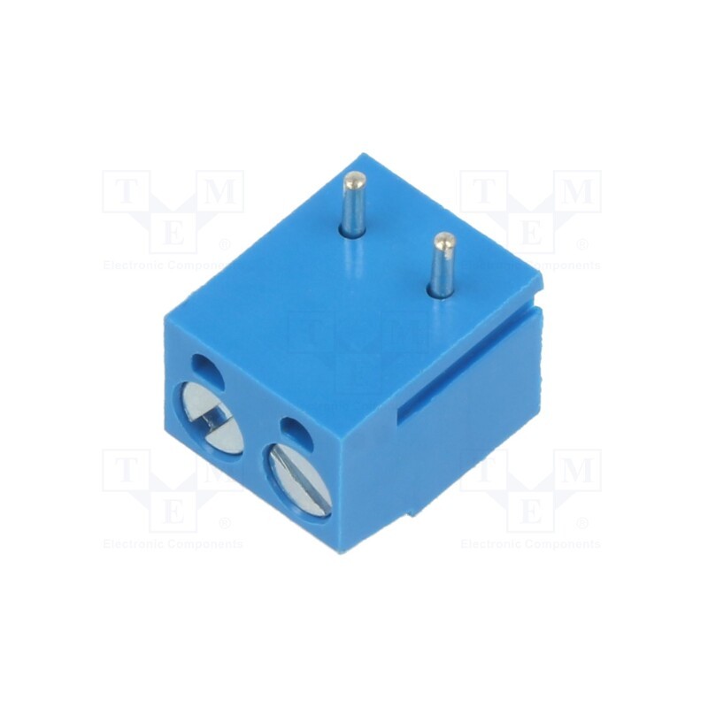 50 pcs : XY300RA-2P 5.0MM BLUE - PCB terminal block, straight, 5mm, ways: 2, on PCBs, terminal, blue