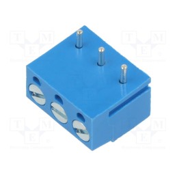 20 pcs : XY300RA-3P 5.0MM BLUE - PCB terminal block, straight, 5mm, ways: 3, on PCBs, terminal, blue